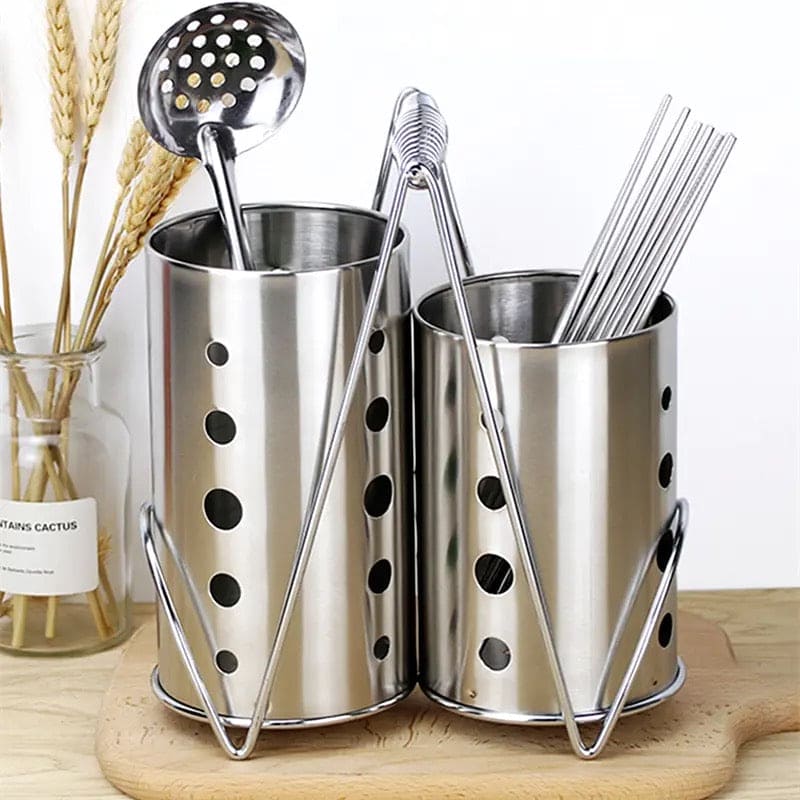 Double Cutlery Drain Rack, Double Handle Chopstick Spoon Rack, Stainless Steel Kitchen Cutlery Box, Spoons Forks Knife Utensils Organizer, Kitchen Storage Tube Barrel Tableware Rack, Caddy Cutlery Utensil Holder Double Cutlery Drain Rack, Double Handle Chopstick Spoon Rack, Stainless Steel Kitchen Cutlery Box, Spoons Forks Knife Utensils Organizer, Kitchen Storage Tube Barrel Tableware Rack, Caddy Cutlery Utensil Holder